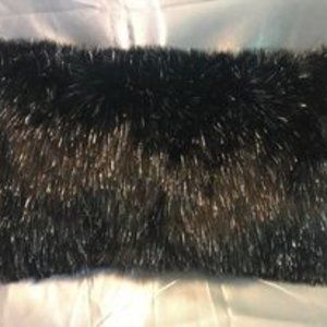 Black and silver sparkly and furry pillow